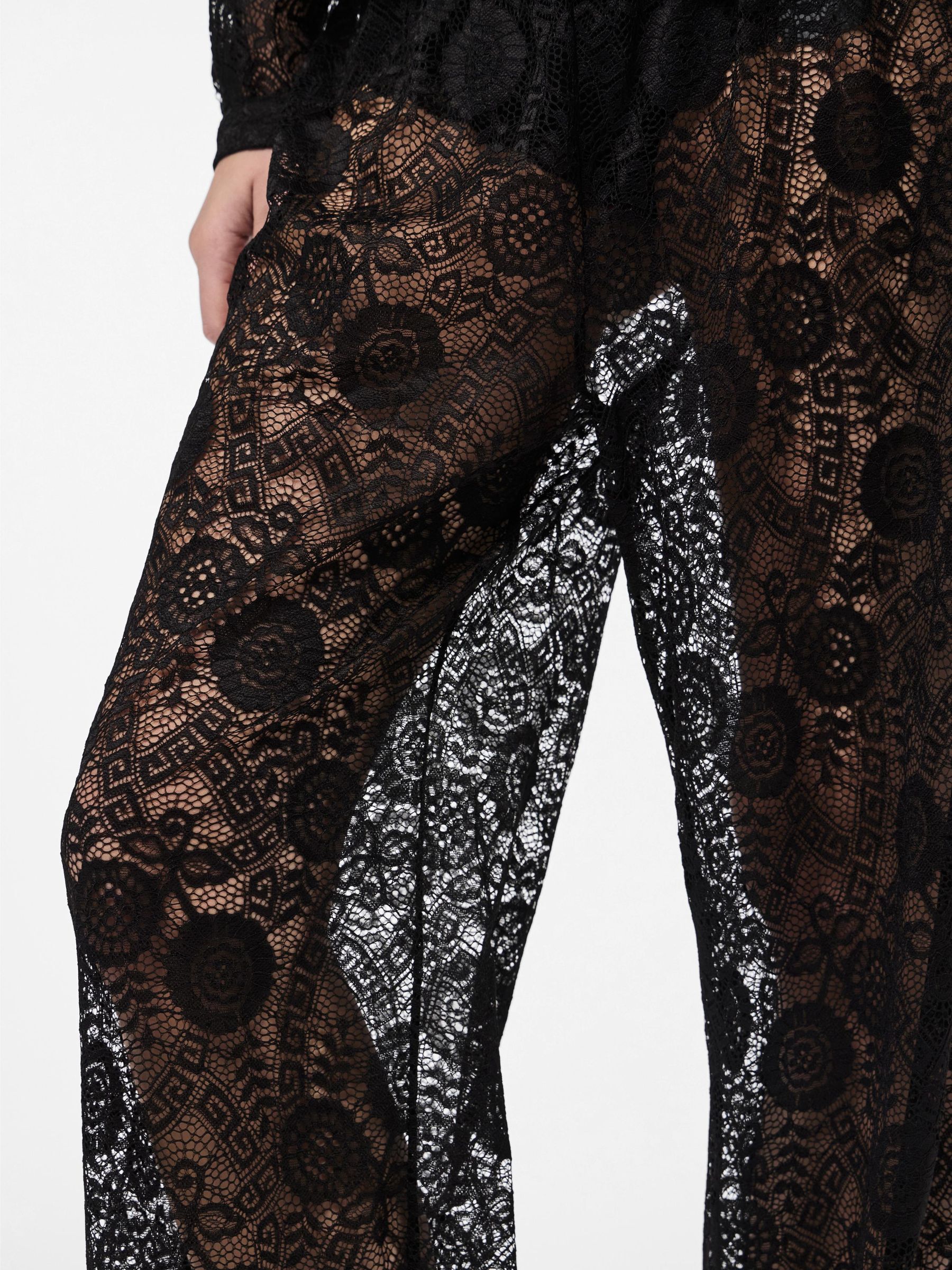 PCOLLINE LACE TROUSERS Black PIECES Finland
