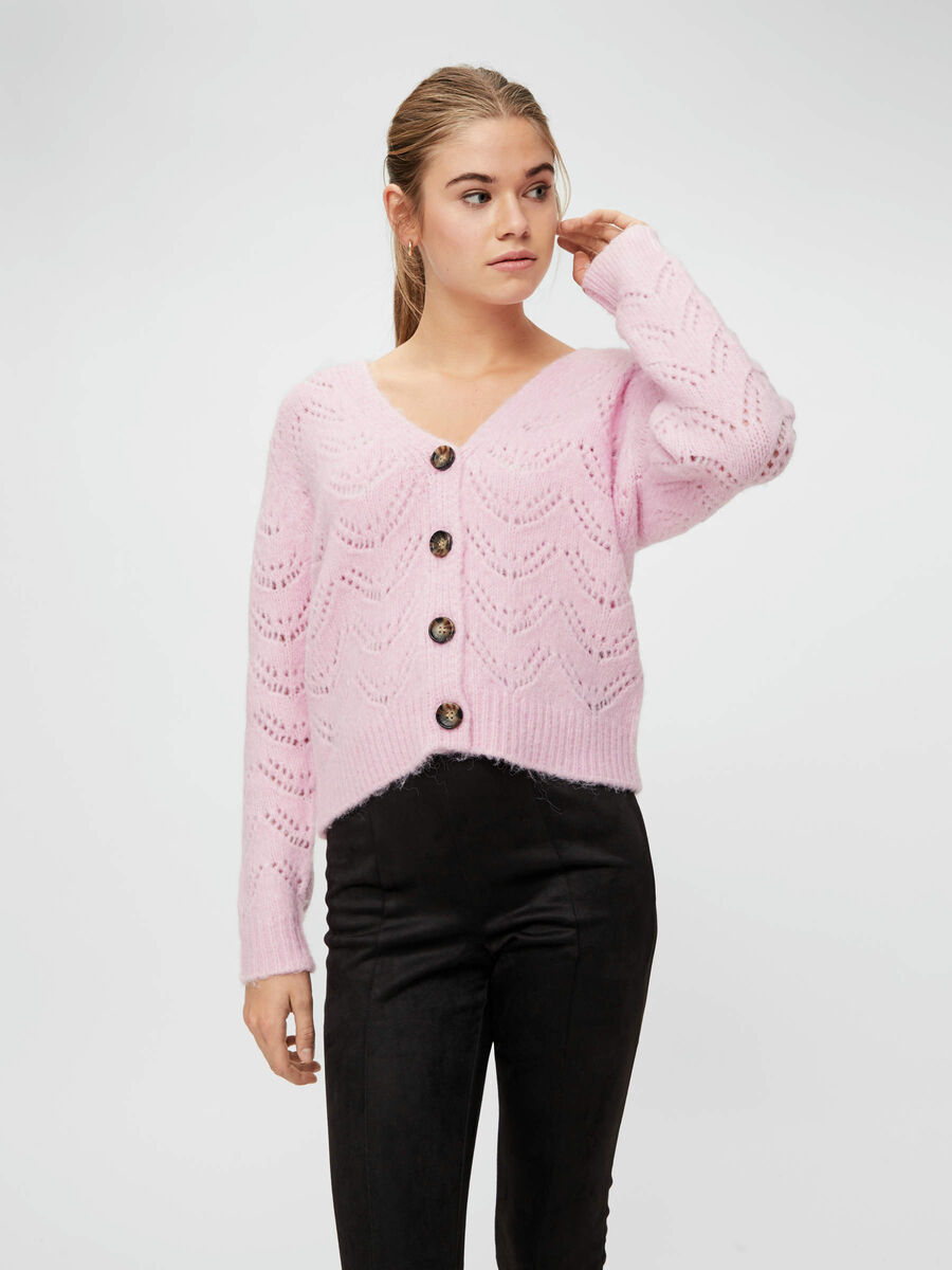 Pieces MØNSTRET STRIKKET CARDIGAN, Pastel Lavender, highres - 17106370_PastelLavender_800167_003.jpg