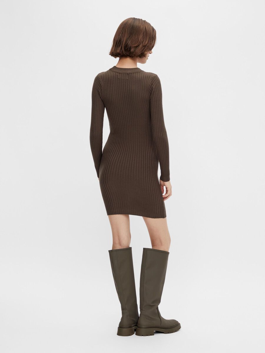 Pieces PCCRISTA RIBBED KNITTED DRESS, Black Olive, highres - 17115048_BlackOlive_004.jpg