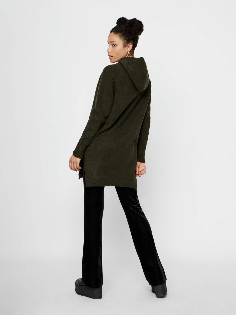 Pieces LONG KNITTED HOODIE, Rosin, highres - 17097584_Rosin_004.jpg