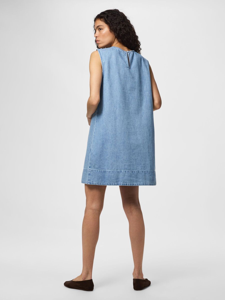 Product carousel image - PCFLORA MINI  DENIM DRESS, Light Blue Denim | 2