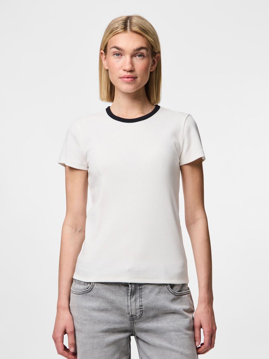 Pieces PCMAY RIBBED T-SHIRT, Bright White, highres - 17154483_BrightWhite_1152754_003.jpg