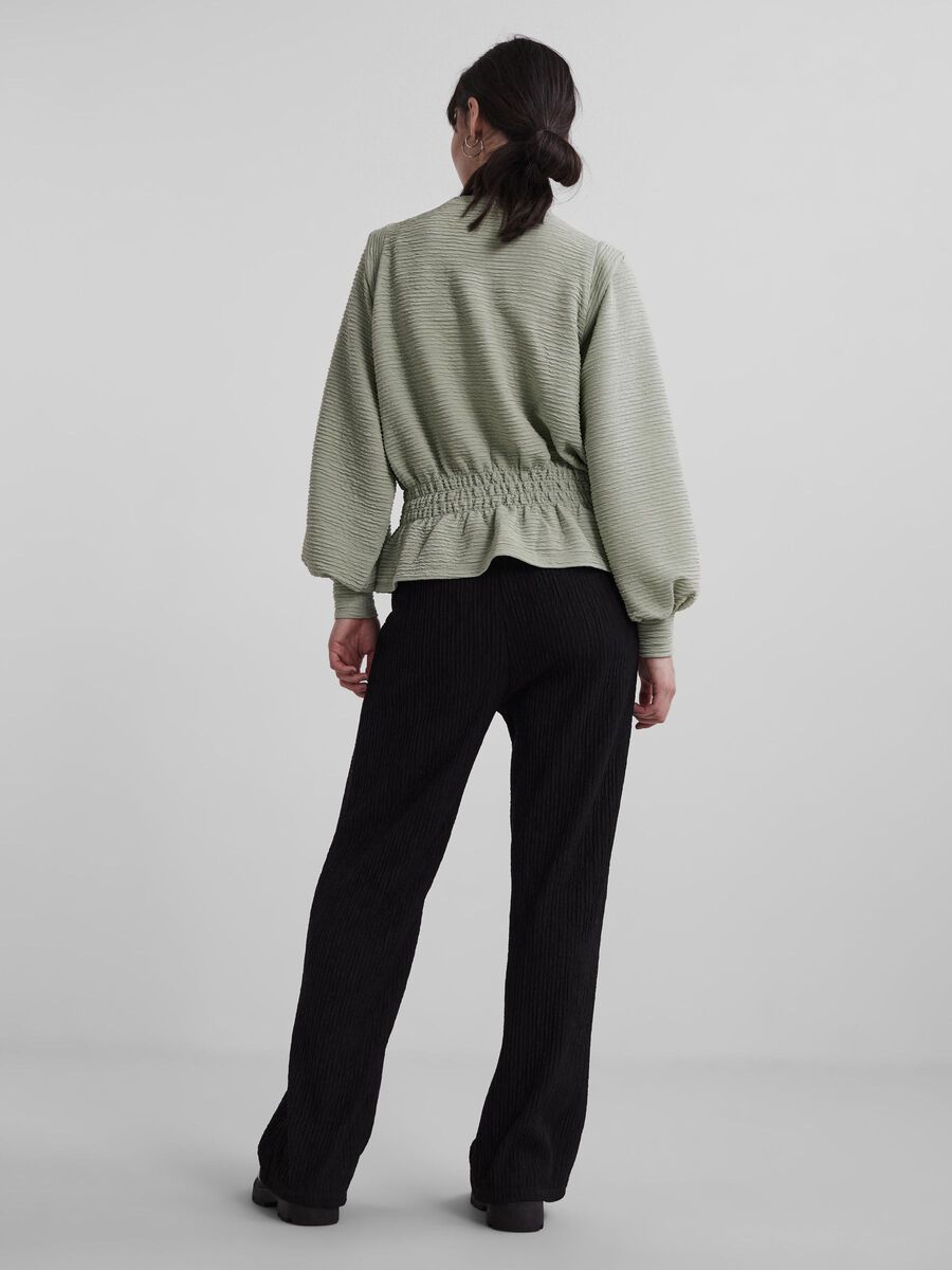 Pieces ELASTISCHES BAND BLUSE, Silt Green, highres - 17109382_SiltGreen_004.jpg