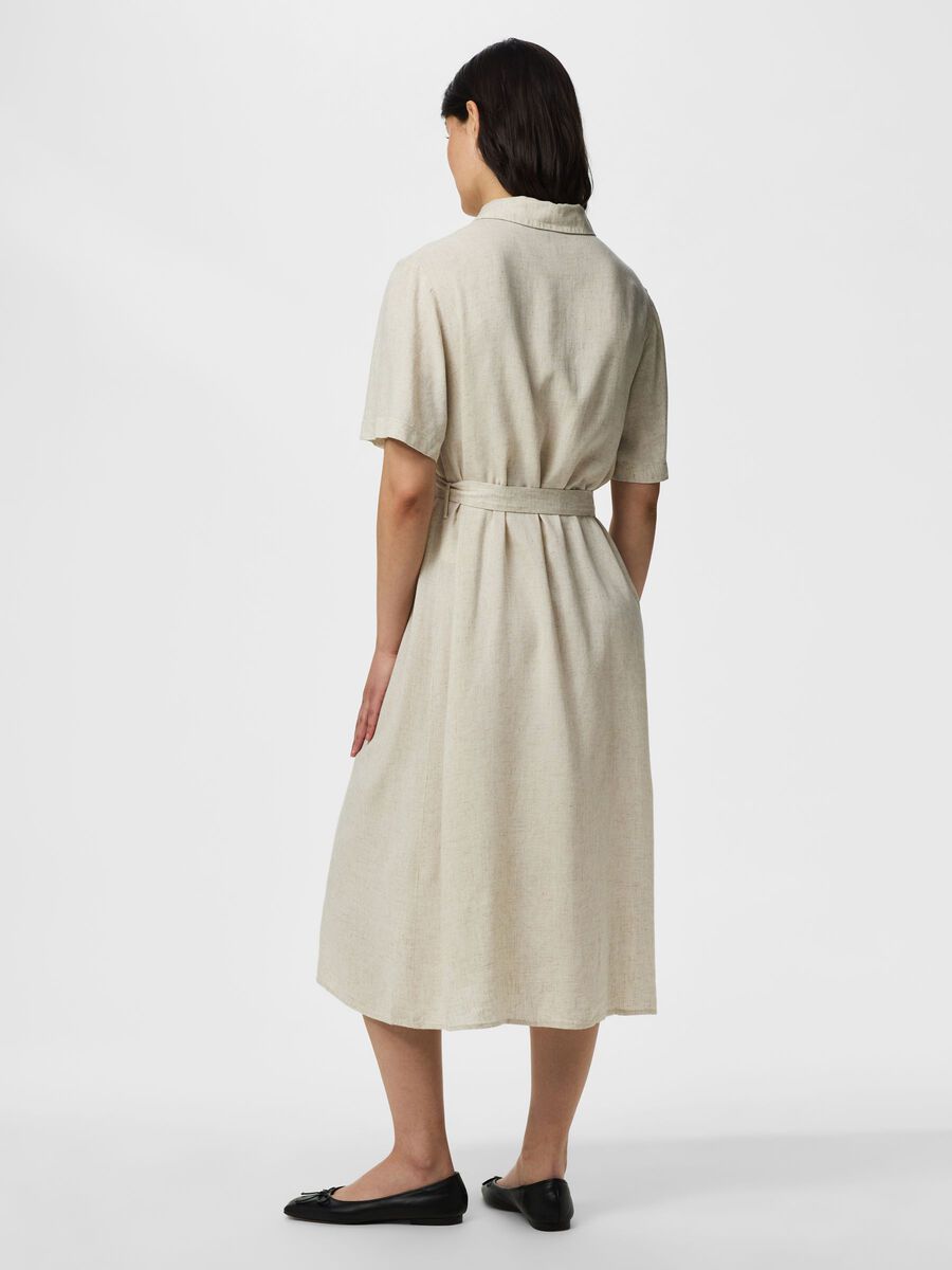 Product carousel image - PCPIA LINEN BLEND SHIRT DRESS, Birch | 2