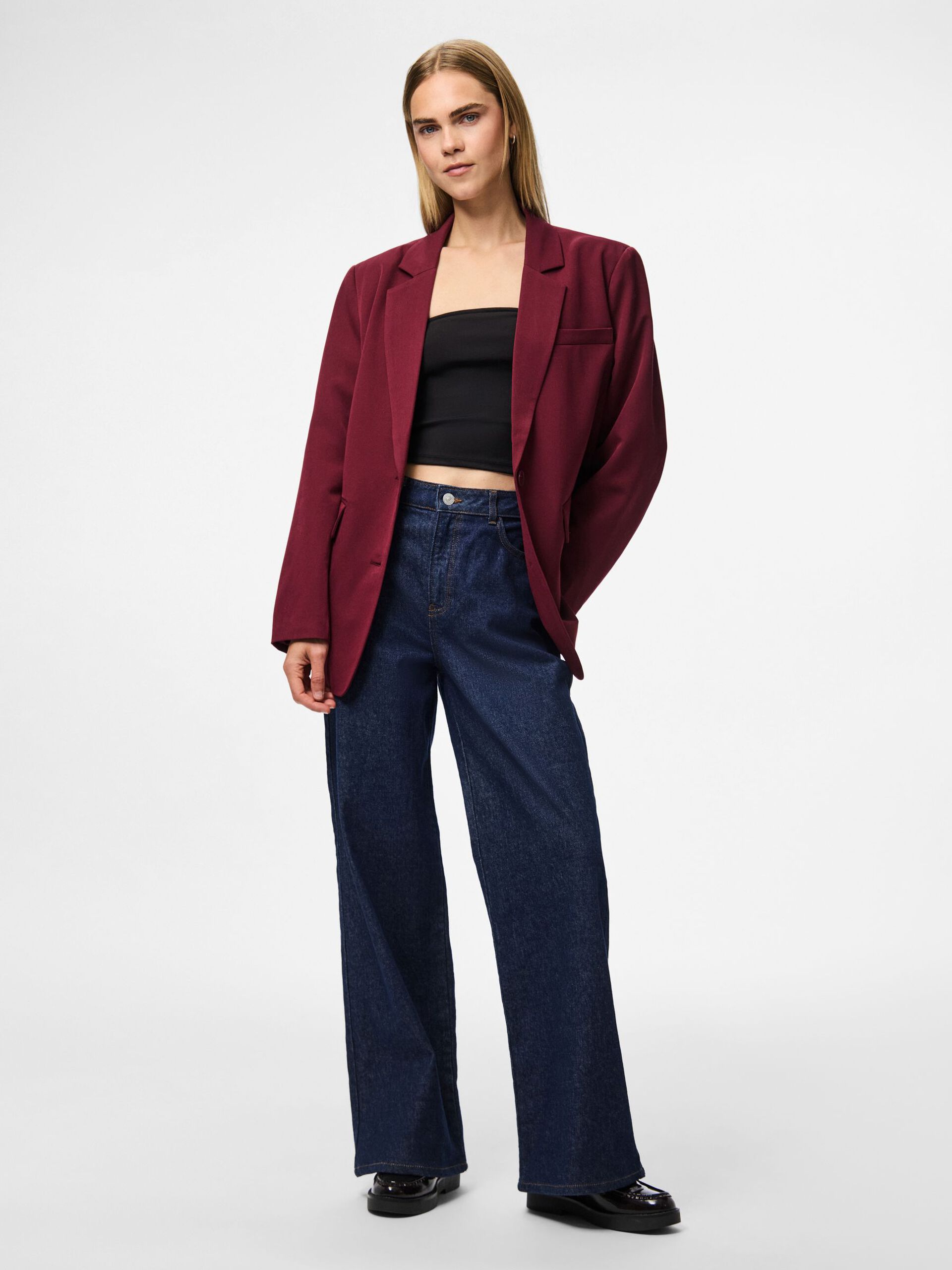 Carousel image - PCKAMIL OVERSIZED BLAZER, Tawny Port | 5