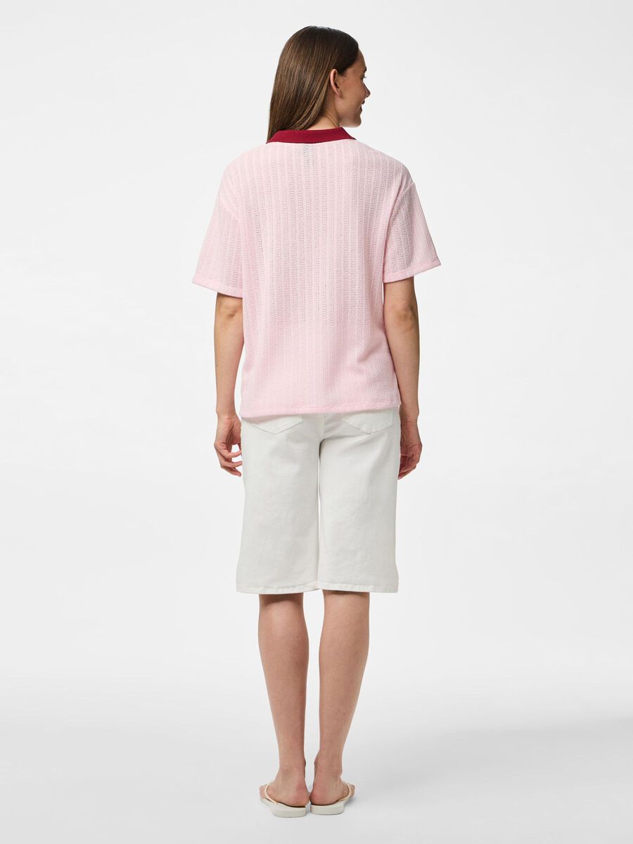 Pieces PCALYSIA SS OVERSIZED POLO, Pink Tulle, highres - 17161252_PinkTulle_1222121_004.jpg