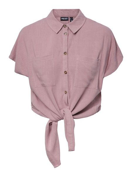 Pieces PCVINSTY LINEN-BLEND SHIRT, Woodrose, highres - 17124357_Woodrose_001.jpg