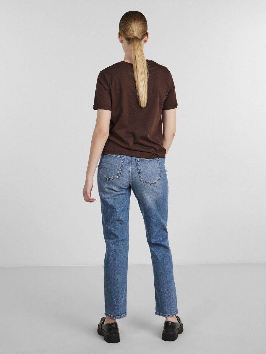 Pieces PCRIA FOLD UP T-SHIRT, Chicory Coffee, highres - 17086970_ChicoryCoffee_004.jpg