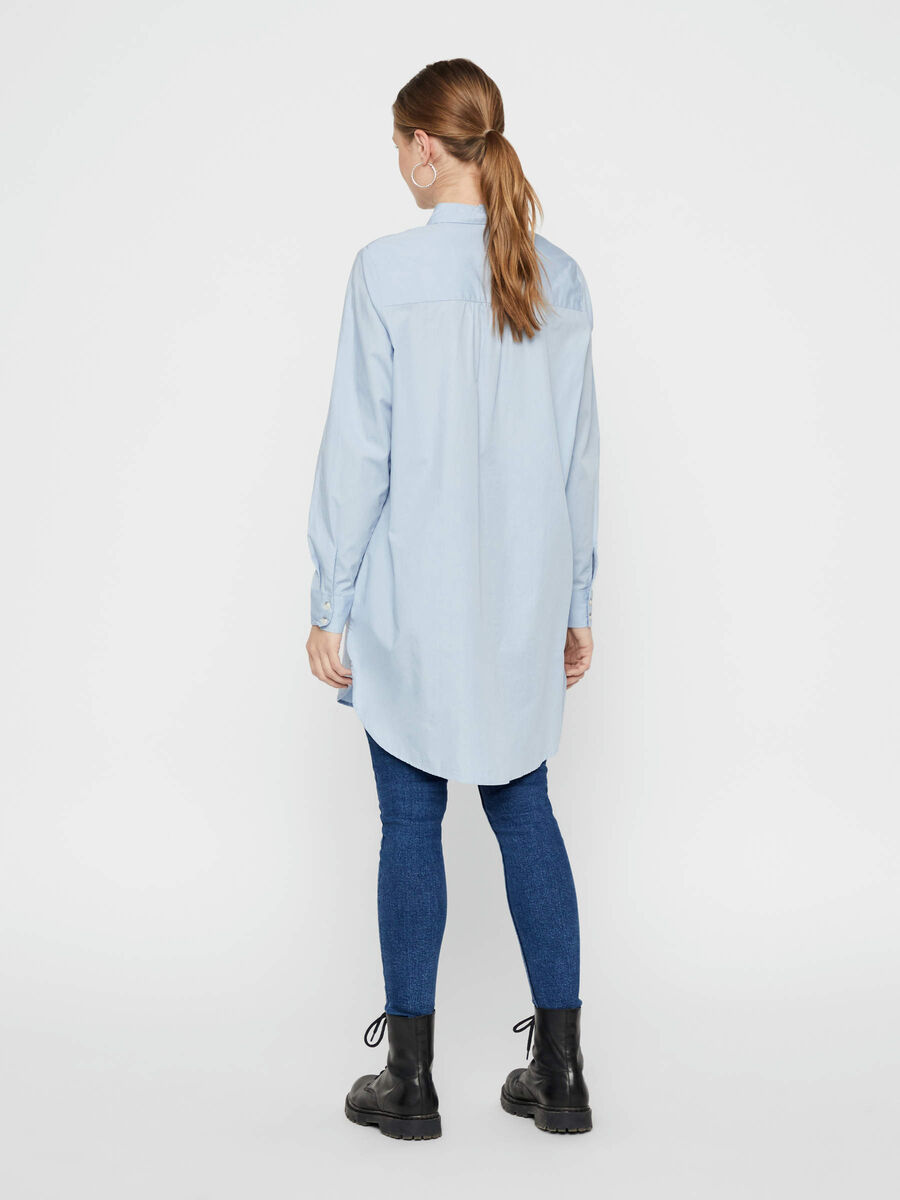 Pieces POPLIN LONGLINE SHIRT, Kentucky Blue, highres - 17101891_KentuckyBlue_004.jpg