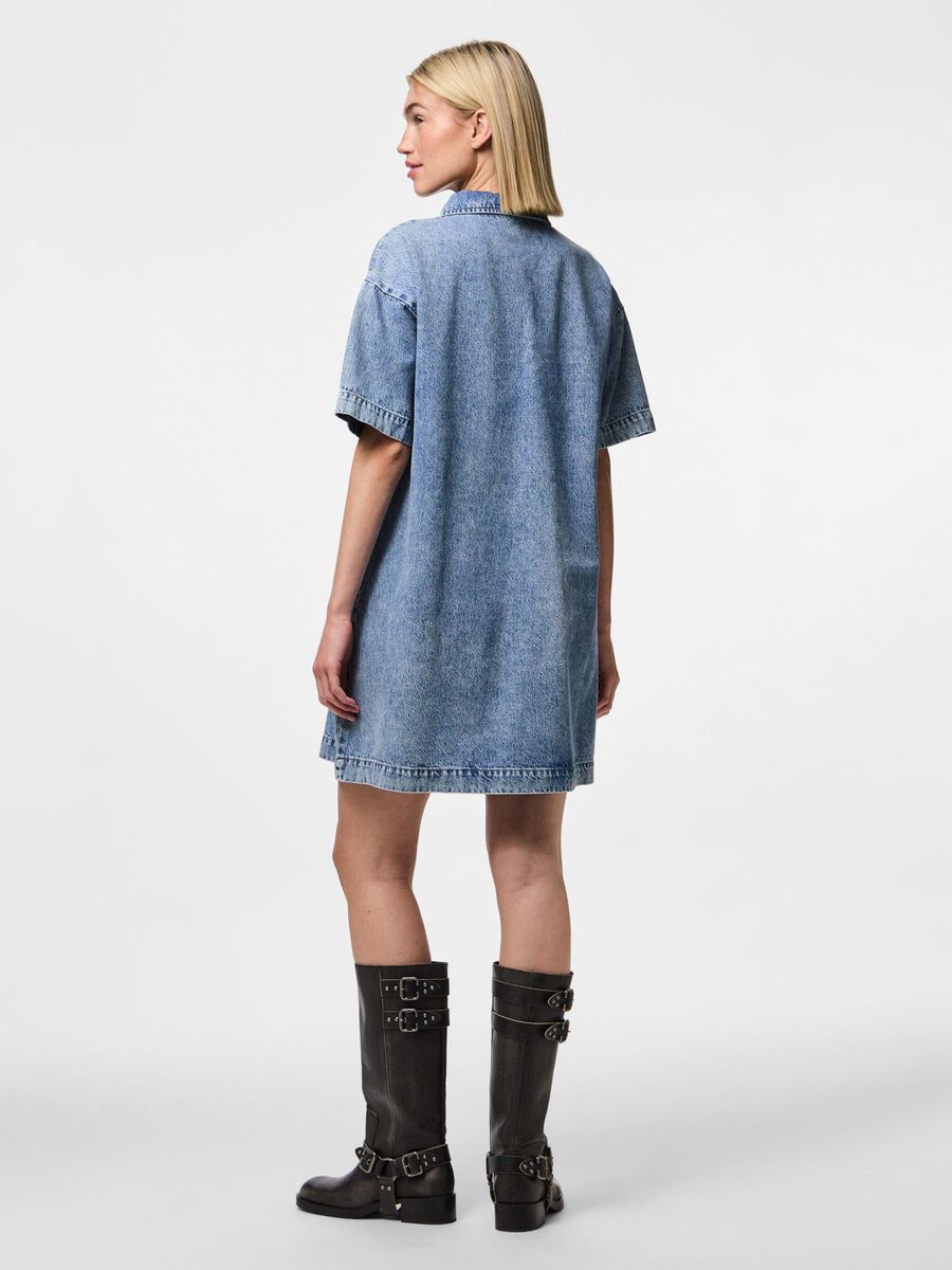 Pieces PCKENYA DENIM DRESS, Medium Blue Denim, highres - 17154494_MediumBlueDenim_004.jpg