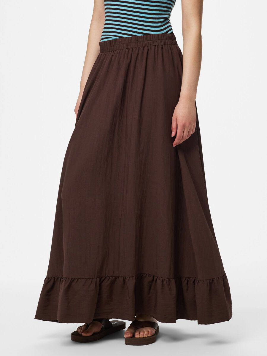 Product carousel image - PCJULIA HW VOLUME MIDI SKIRT, Hot Fudge | 1