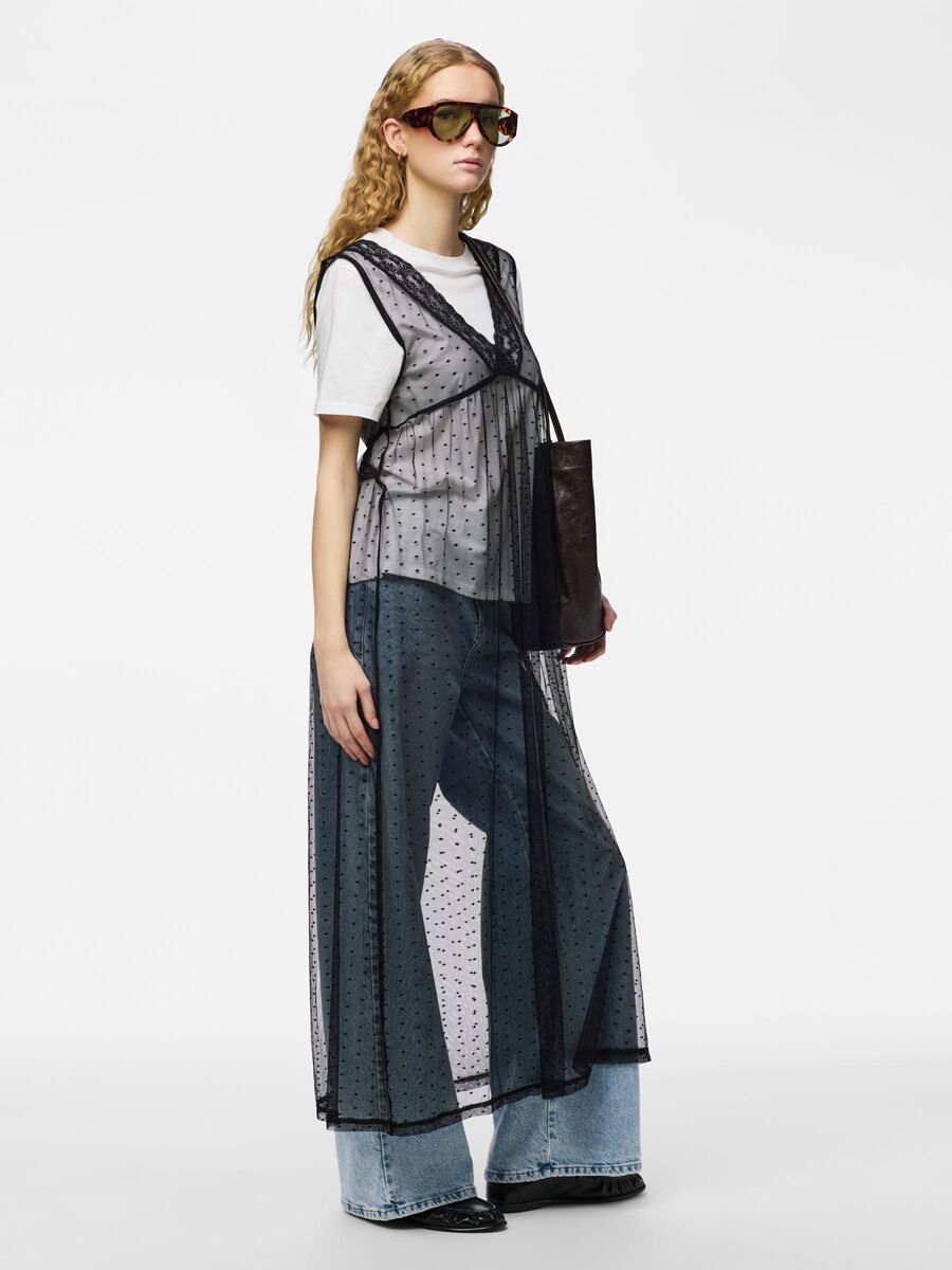 Product carousel image - PCMILJE LACE MAXI DRESS, Black | 1