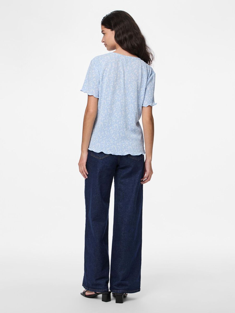 Pieces PCFLORA T-SHIRT, Cashmere Blue, highres - 17155404_CashmereBlue_1169658_004.jpg