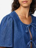Pieces PCTENIM - EN DENIM AVEC LIEN À NOUER TOP, Medium Blue Denim, highres - 17157937_MediumBlueDenim_006.jpg