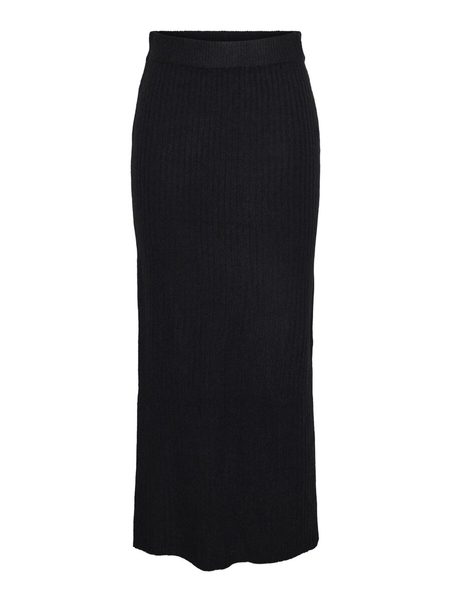 Carousel image - PCTULLE GEBREIDE ROK, Black | 7
