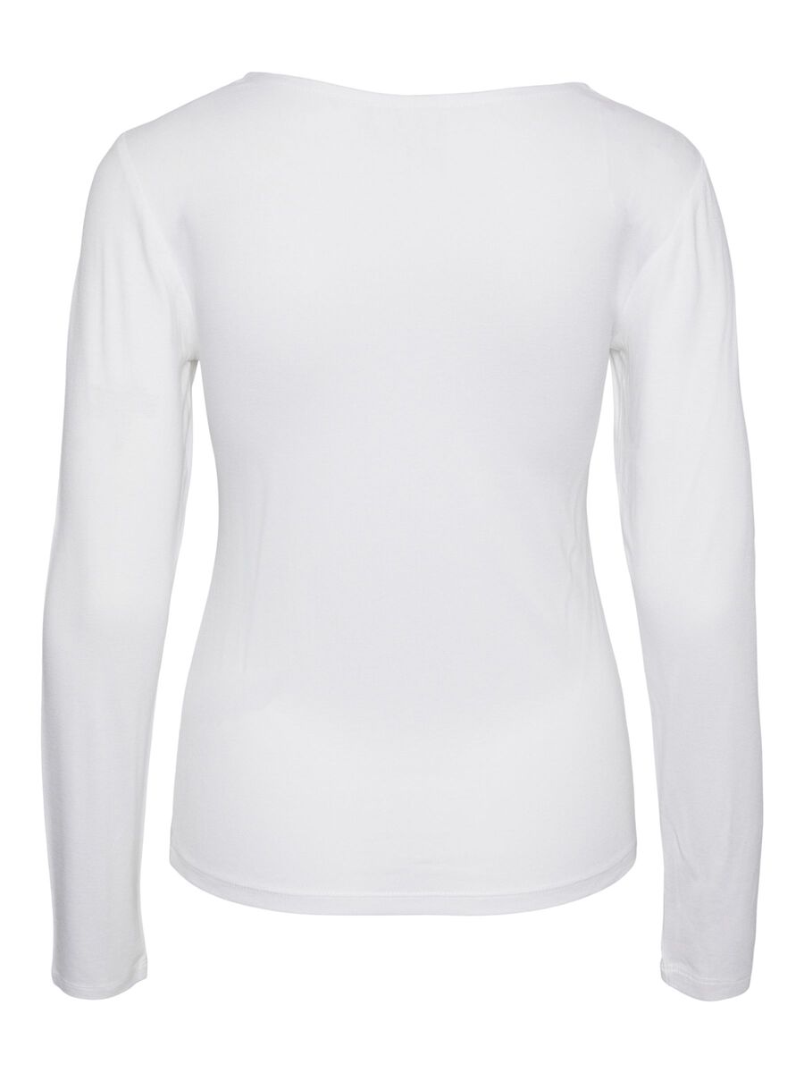 Pieces PCBARBERA KANT TOP MET LANGE MOUWEN, Bright White, highres - 17141053_BrightWhite_002.jpg