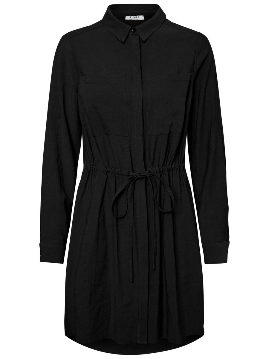 Pieces DRAWSTRING SHIRT DRESS, Black, highres - 17097617_Black_001.jpg