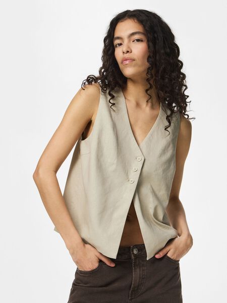 Pieces PCAWACE LINEN BLEND VEST, Silver Lining, highres - 17164322_SilverLining_003.jpg