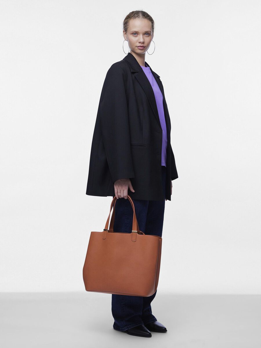 Pieces SQUARED SHOPPER SHOULDER BAG, Cognac, highres - 17082685_Cognac_003.jpg