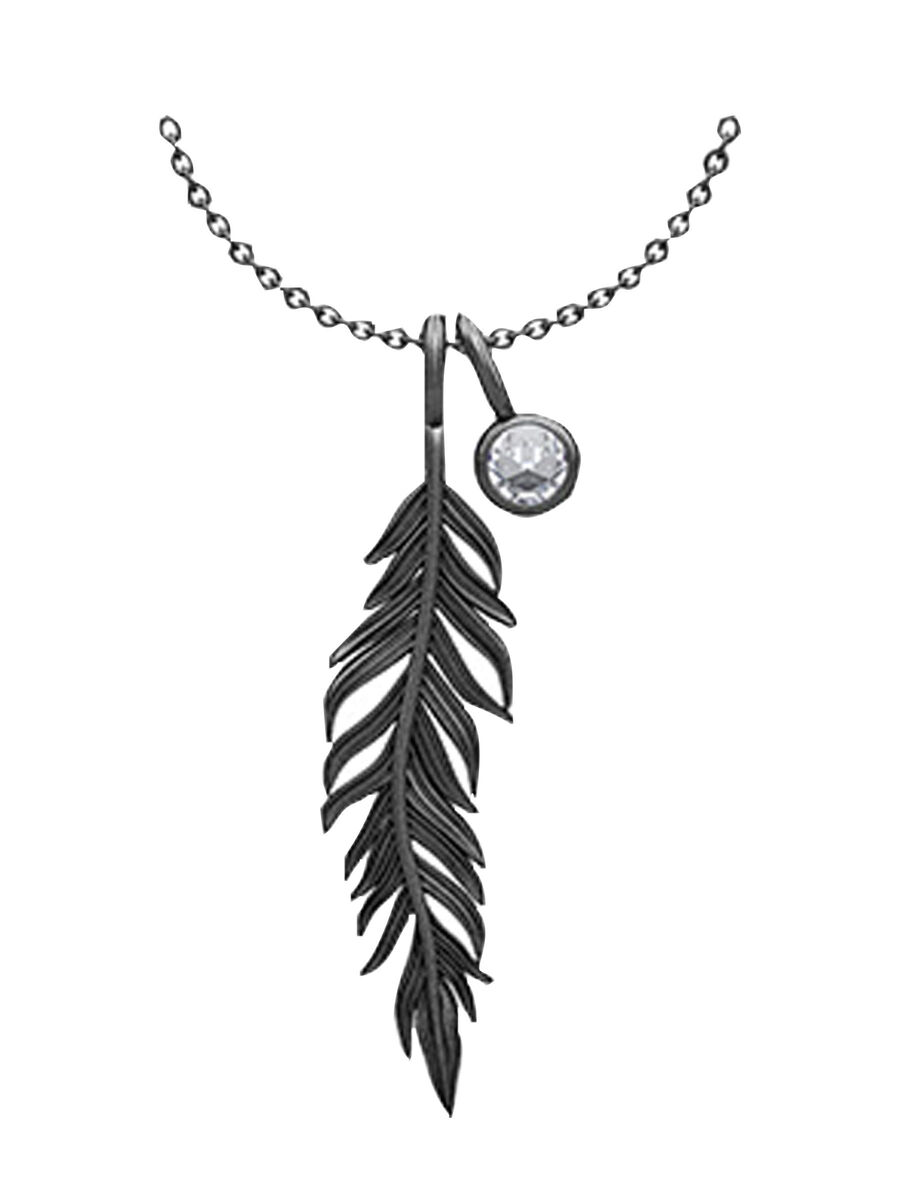 Pieces JILL OXIDIZED STERLING SILVER NECKLACE, Gunmetal, highres - 17056176_Gunmetal_001.jpg