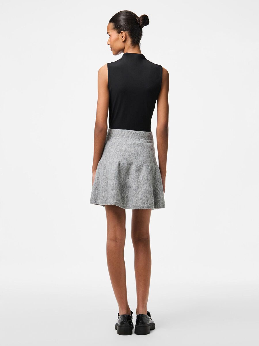 Pieces PCFAMILLA MW KNITTED MINI SKIRT, Medium Grey Melange, highres - 17161142_MediumGreyMelange_004.jpg