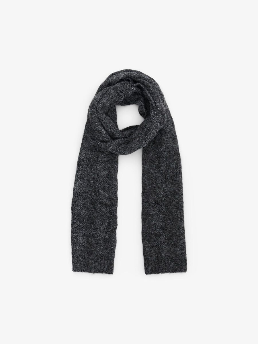 Pieces PCSHELBY LONG SCARF, Dark Grey Melange, highres - 17107369_DarkGreyMelange_002.jpg