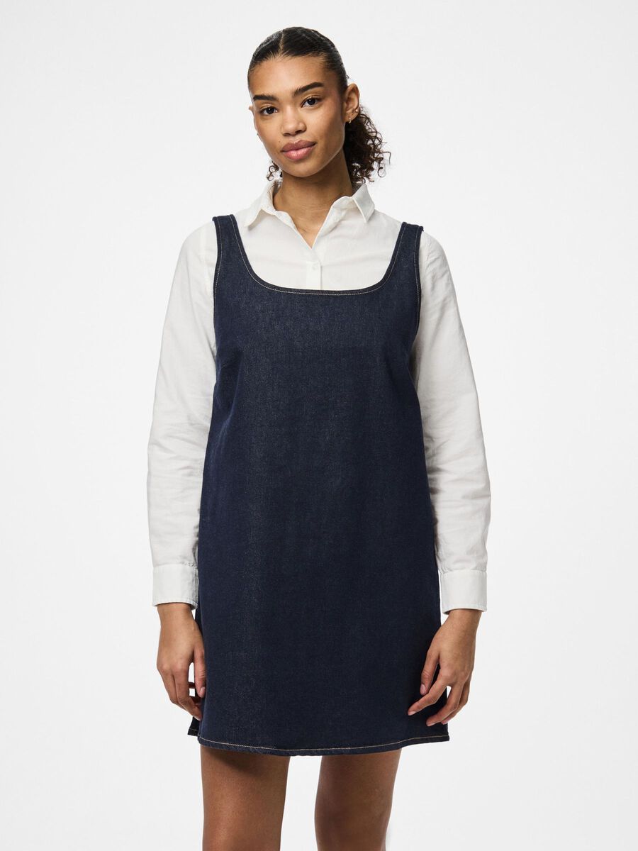 Pieces PCFRANNA DENIM SPENCER DRESS, Dark Blue Denim, highres - 17161244_DarkBlueDenim_003.jpg