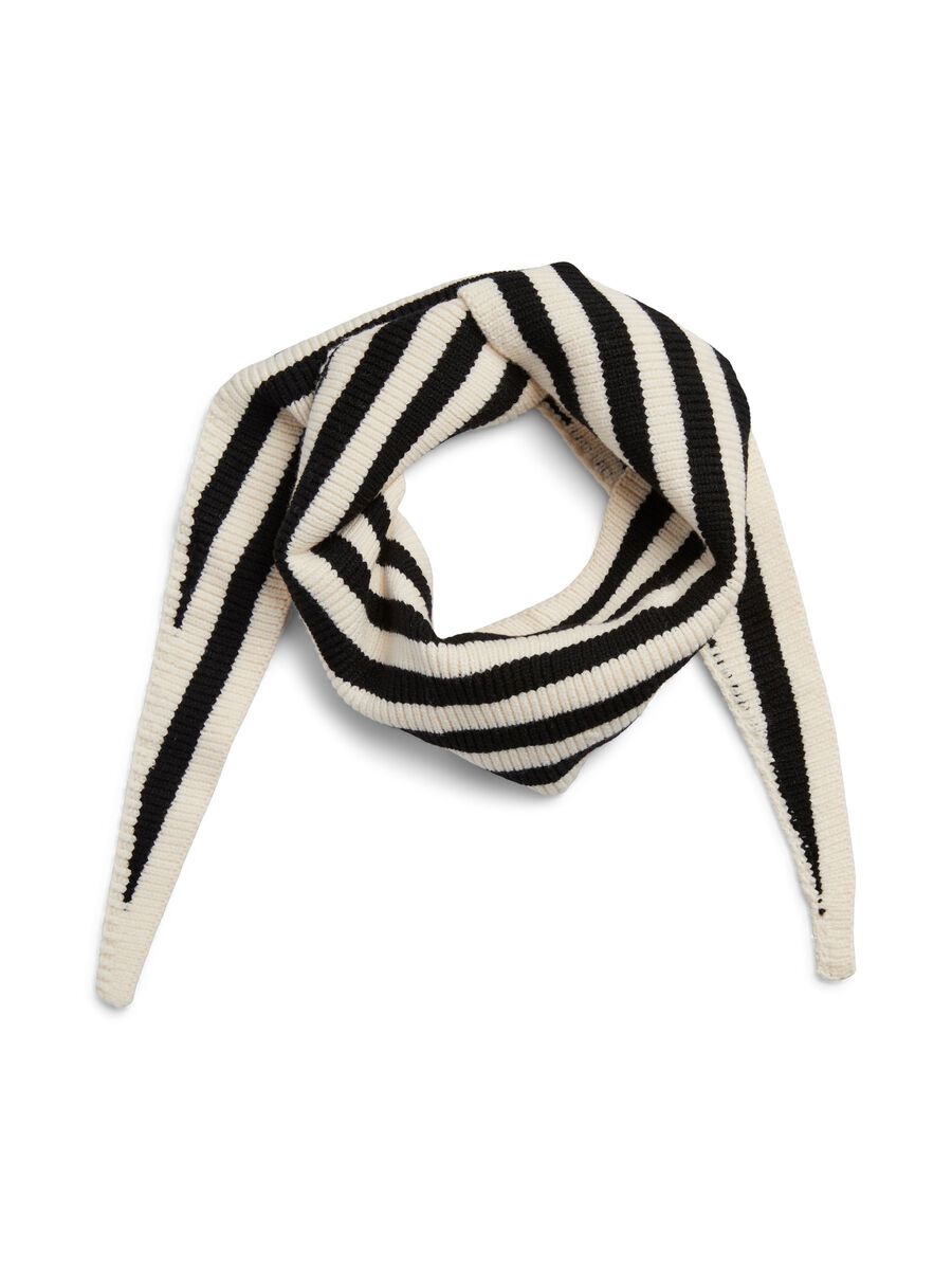 Carousel image - PCLULLU STRIPED SCARF, Cloud Dancer | 1