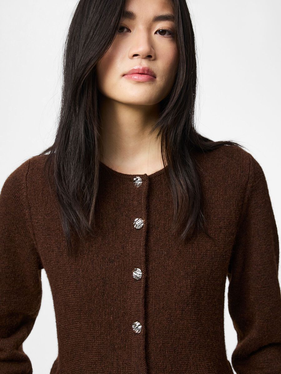 Carousel image - PCPINGE  KNITTED CARDIGAN, Chicory Coffee | 4