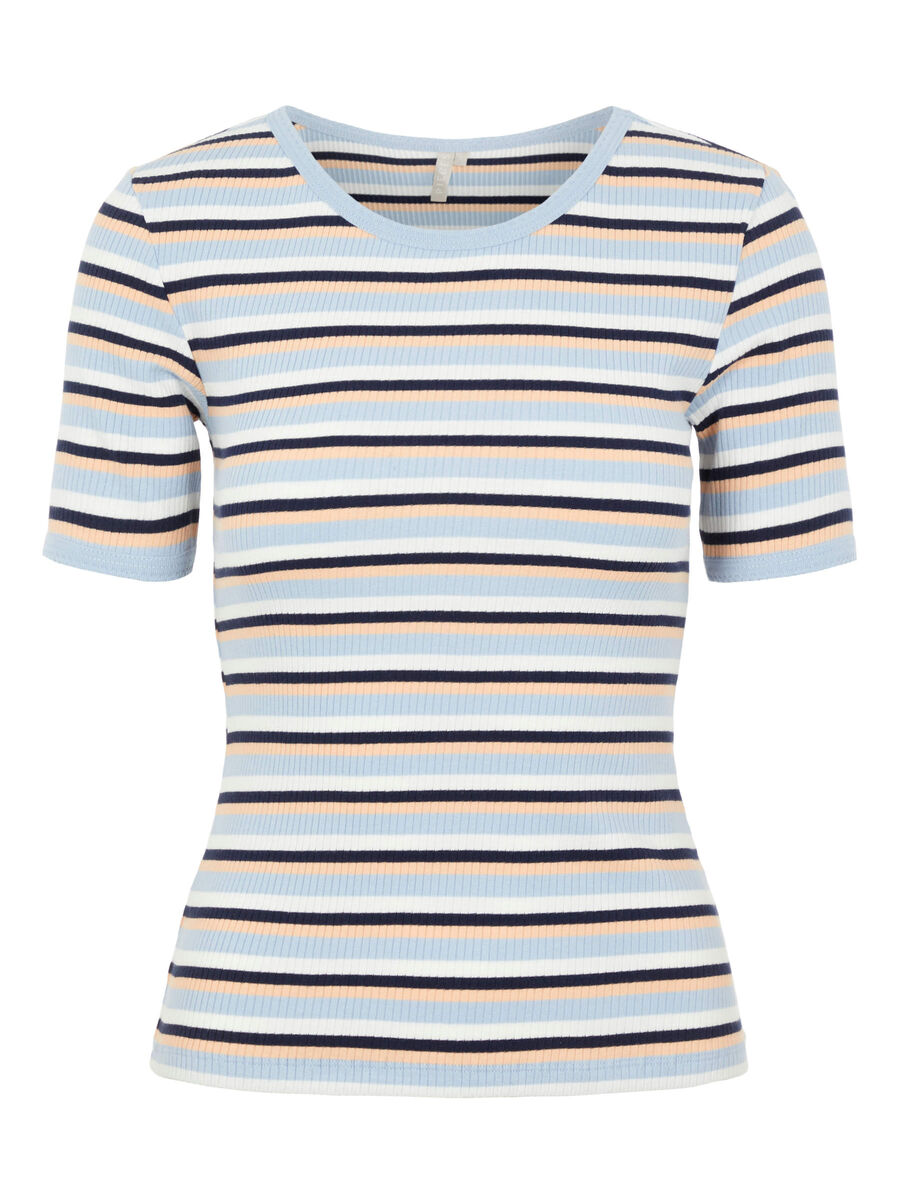 Pieces STRIPED COTTON T-SHIRT, Kentucky Blue, highres - 17101649_KentuckyBlue_769356_001.jpg