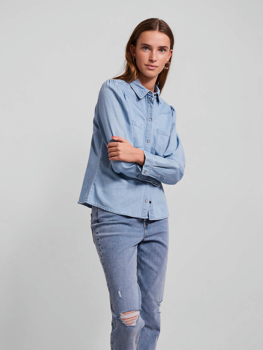 Pieces CAMICIA DI JEANS, Light Blue Denim, highres - 17118543_LightBlueDenim_003.jpg