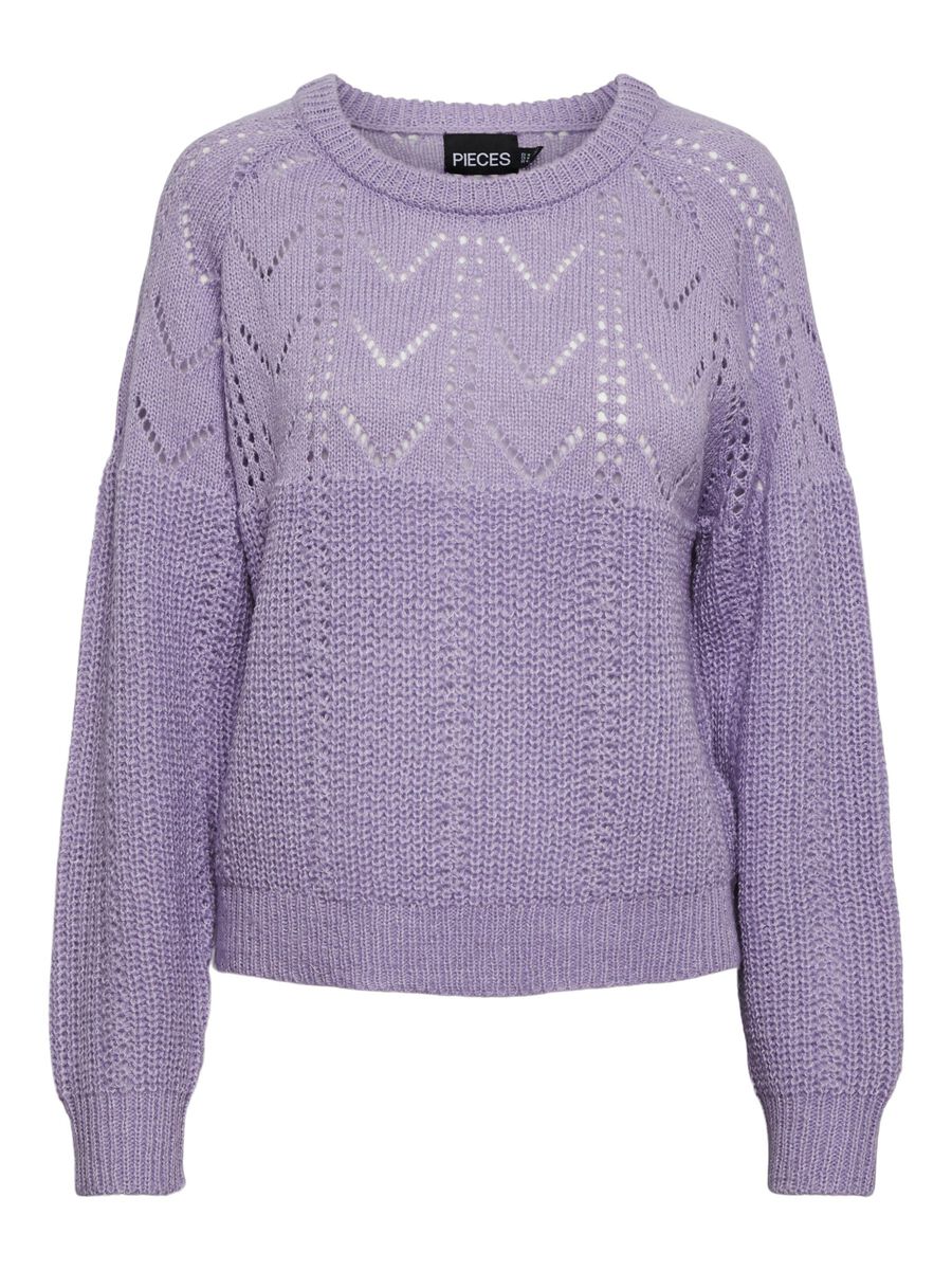 Pieces PCMARIA KNITTED PULLOVER, Purple Rose, highres - 17134379_PurpleRose_001.jpg