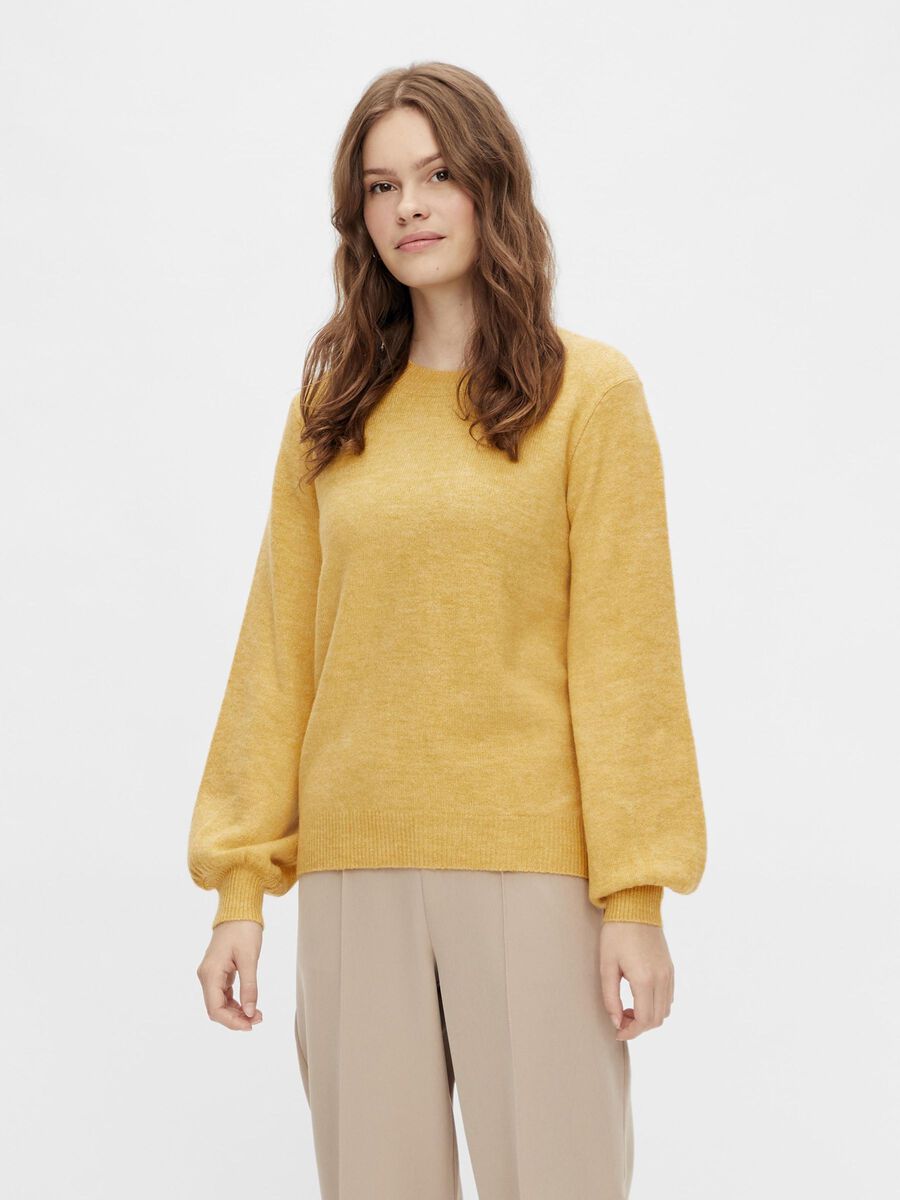 Pieces PCPERLA KNITTED PULLOVER, Ochre, highres - 17110765_Ochre_824877_003.jpg