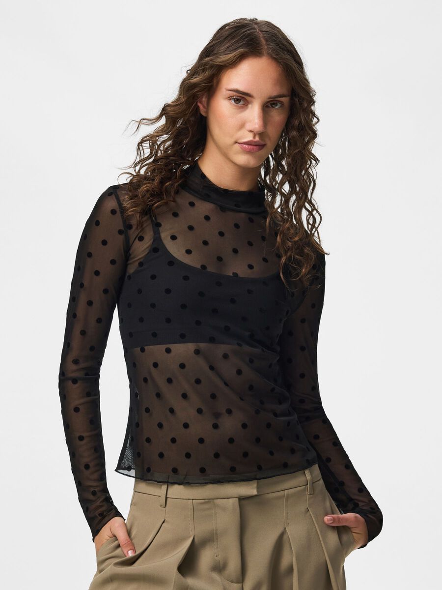 Carousel image 1 PCJESHI HIGH NECK LONG SLEEVED TOP, Black