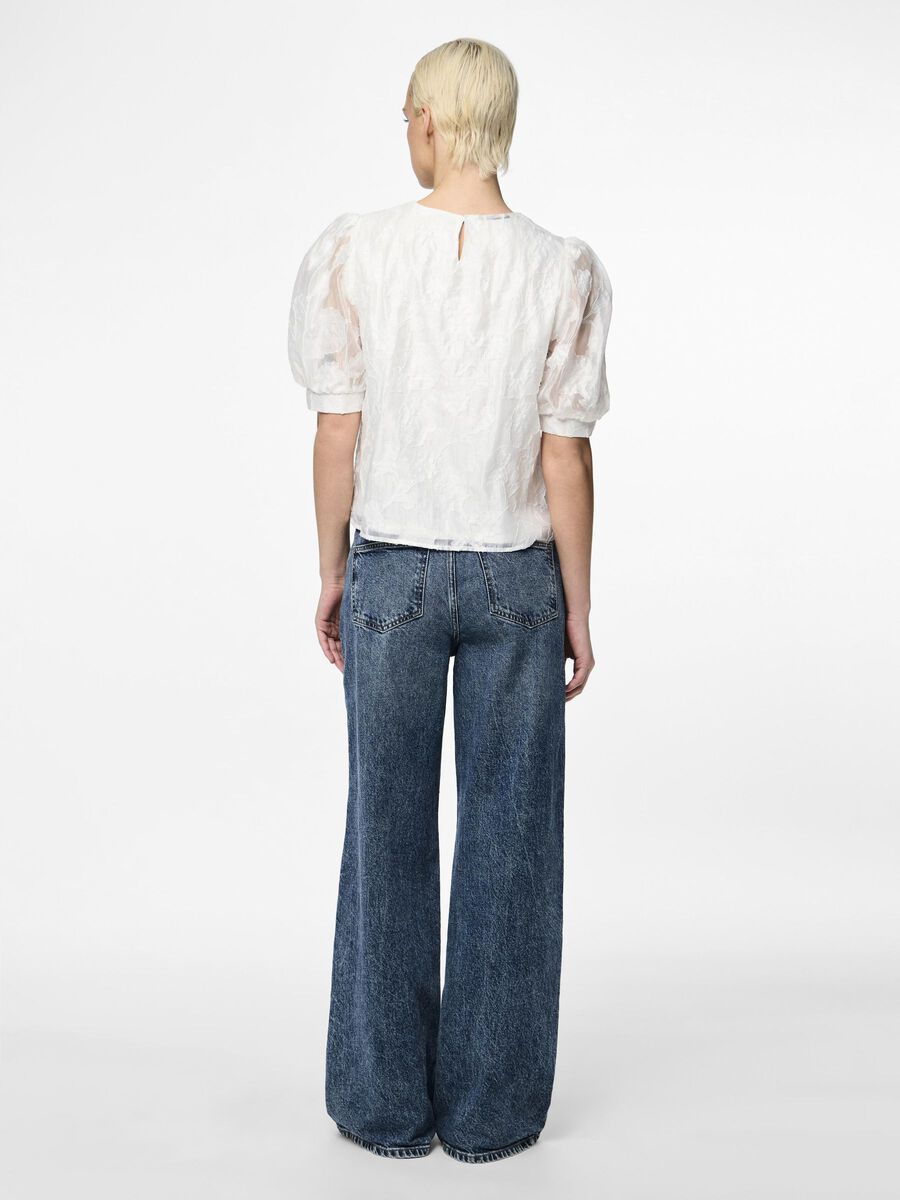 Pieces PCNALA PUFF SLEEVED TOP, Cloud Dancer, highres - 17151664_CloudDancer_004.jpg