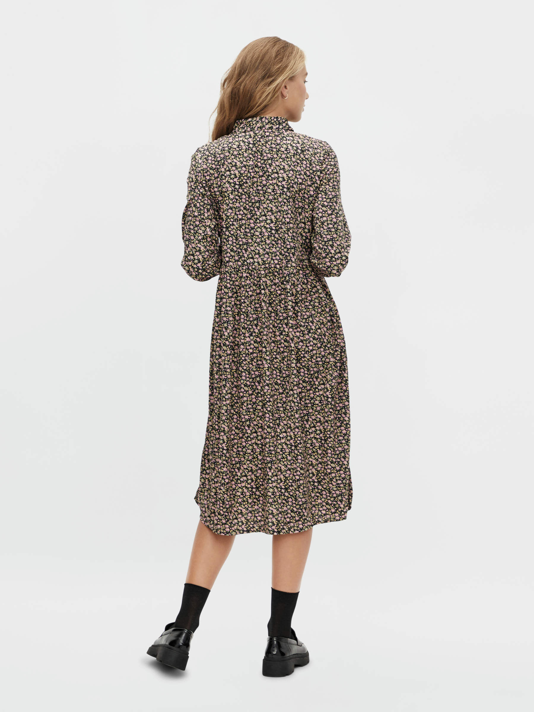 warehouse leopard button midi dress