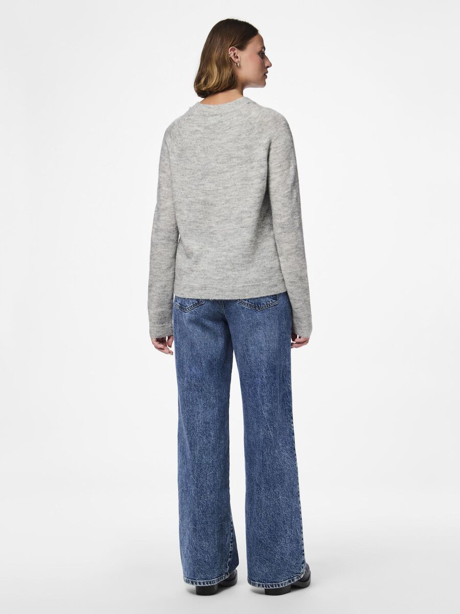 Pieces SWETER Z DZIANINY, Light Grey Melange, highres - 17126277_LightGreyMelange_004.jpg