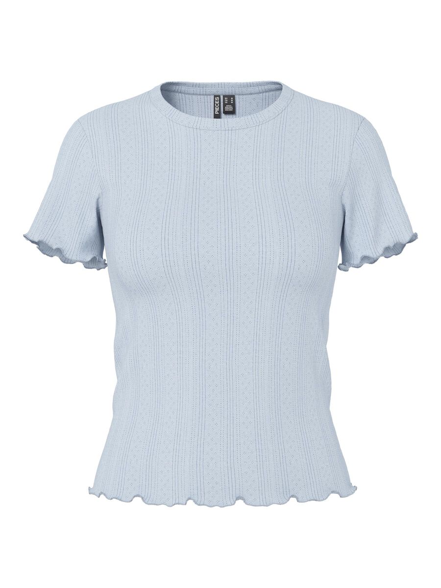 Pieces PCMARIE POINTELLE T-SHIRT, Cashmere Blue, highres - 17152053_CashmereBlue_001.jpg