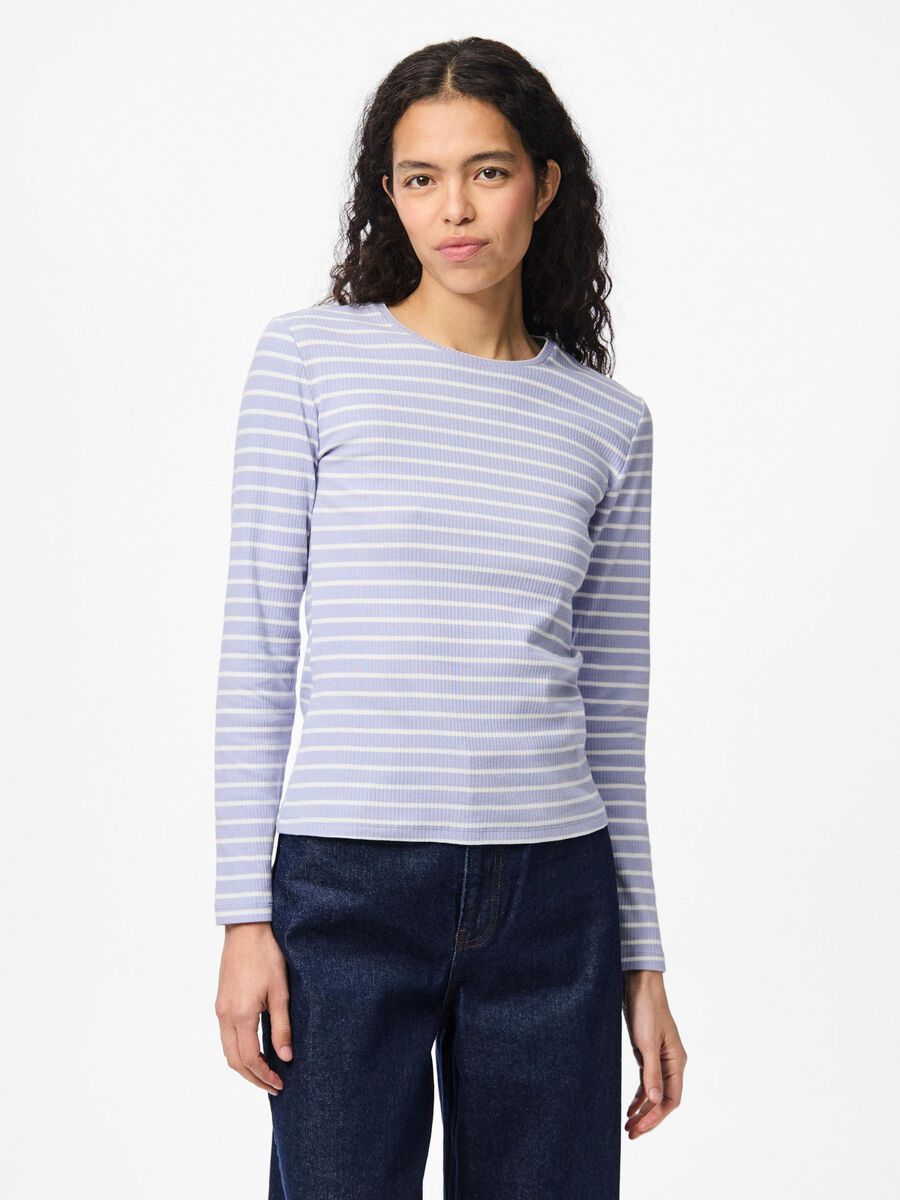 Pieces PCRUKA TOP MET LANGE MOUWEN, Baby Lavender, highres - 17133838_BabyLavender_1153059_003.jpg