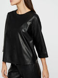 Pieces LEATHER LOOK BLOUSE, Black, highres - 17105543_Black_006.jpg