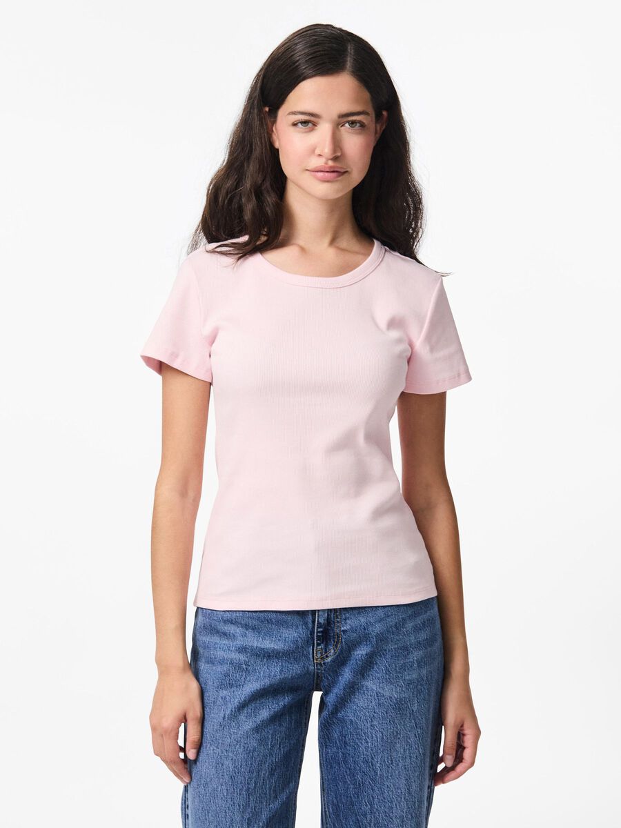Pieces PCMAY RIBBED T-SHIRT, Pink-A-Boo, highres - 17154483_PinkABoo_003.jpg