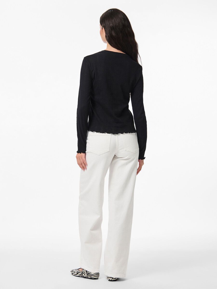Pieces PCMARIE TOP MET LANGE MOUWEN, Black, highres - 17152052_Black_004.jpg