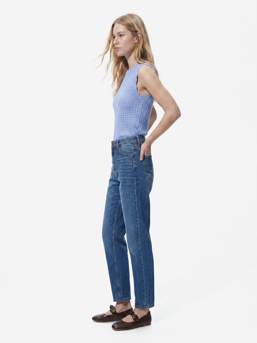 Product carousel image 1 PCGRACE HW ANKLE STRAIGHT FIT JEANS, Medium Blue Denim