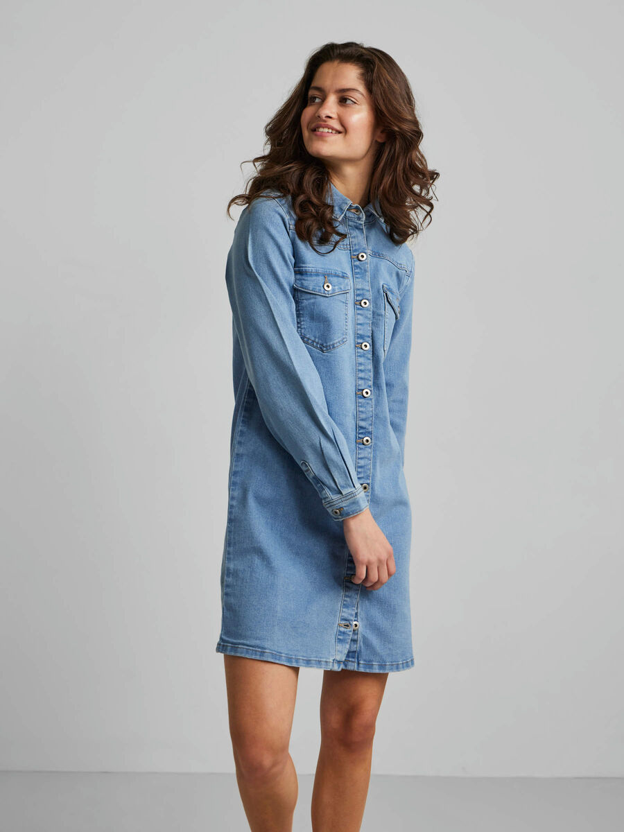 Fuld barmhjertighed Blive gift MINI DENIMKJOLE | Blå | PIECES® Danmark