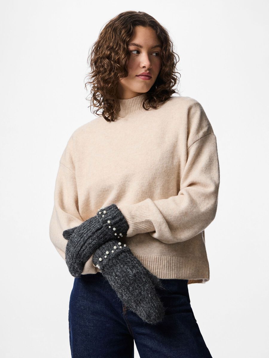 Product carousel image - PCJOSSINA MITTENS, Dark Grey Melange | 1
