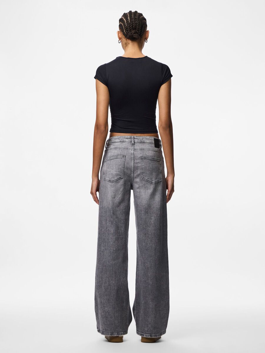 Product carousel image - PCSILKE WIDE FIT JEANS, Medium Grey Denim | 2