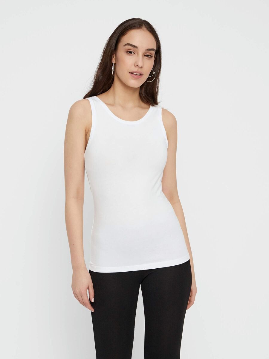 Pieces 2-PACK TANKTOP, Bright White, highres - 17097949_BrightWhite_003.jpg