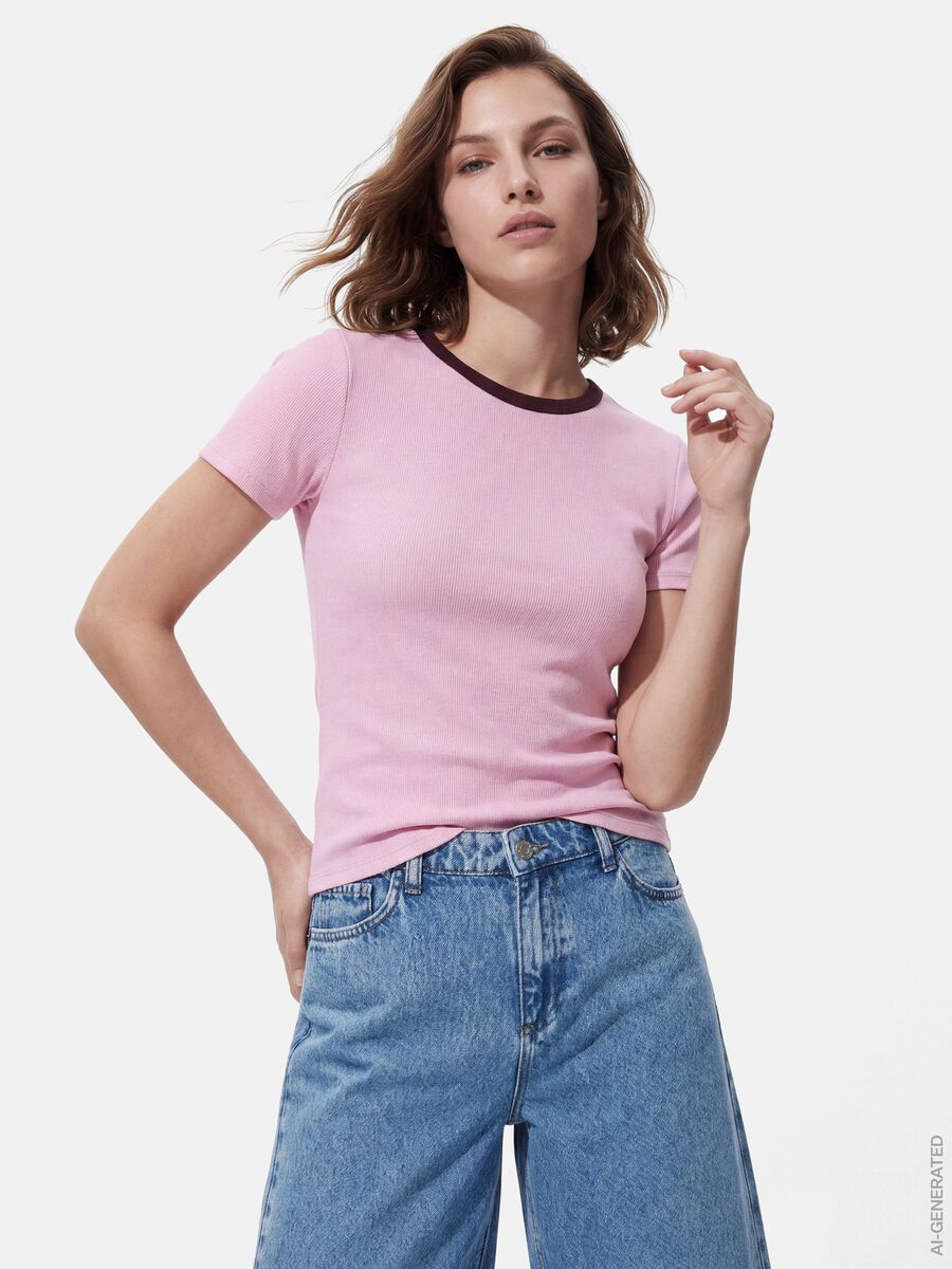 Product carousel image - PCMAY RIBBED T-SHIRT, Roseate Spoonbill | 1