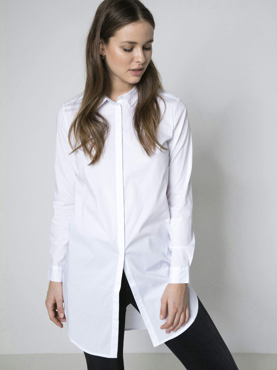 Pieces LONG SHIRT, Bright White, highres - 17074758_BrightWhite_003.jpg