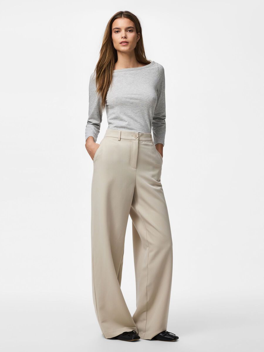 Carousel image - PANTALONES DE PIERNA ANCHA, Silver Lining | 1